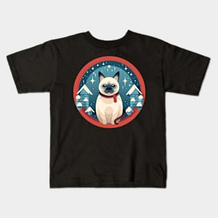 Siamese Cat Xmas, Love Cats Kids T-Shirt